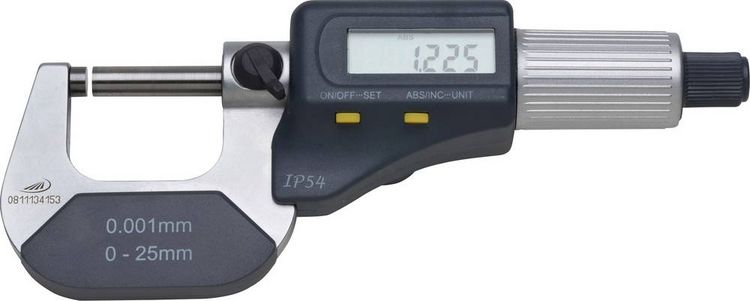 Produktbild: HELIOS PREISSER 0912501 B&uuml;gelmessschraube mit digitaler Anzeige 0 - 25 mm Ablesung: 0.001 mm DIN 863-1