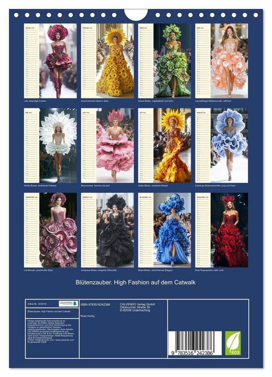 Produktbild: Bl&uuml;tenzauber. High Fashion auf dem Catwalk (Wandkalender 2026 DIN A4 hoch), CALVENDO Monatskalender