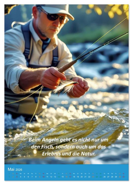Produktbild: Fliegenfischen am Fluss (Wandkalender 2026 DIN A4 hoch), CALVENDO Monatskalender