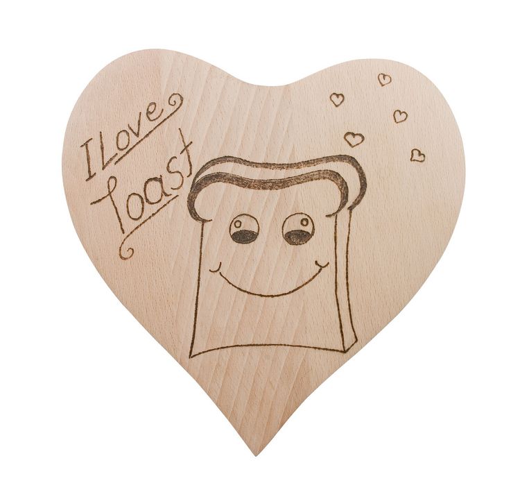 Produktbild: PEBARO FRUE2 - Fr&uuml;hst&uuml;cksbrettchen Herz, Holz, Herzform, 2 St&uuml;ck, Gr&ouml;&szlig;e 19x18x1cm