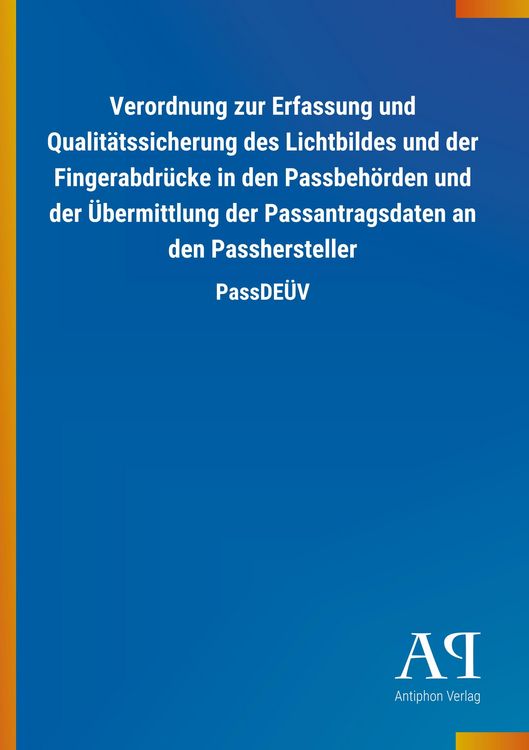 Produktbild: Verordnung zur Erfassung und Qualit&auml;tssicherung des Lichtbil