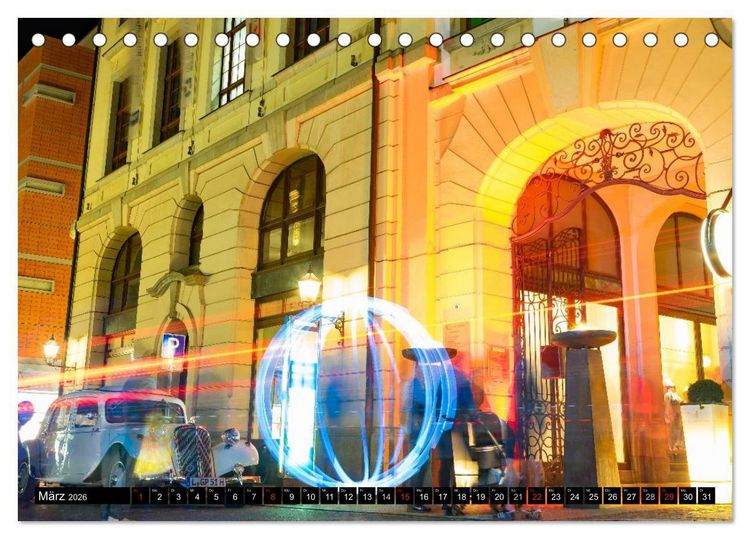 Produktbild: Light Art in Leipzig (Tischkalender 2026 DIN A5 quer), CALVENDO Monatskalender