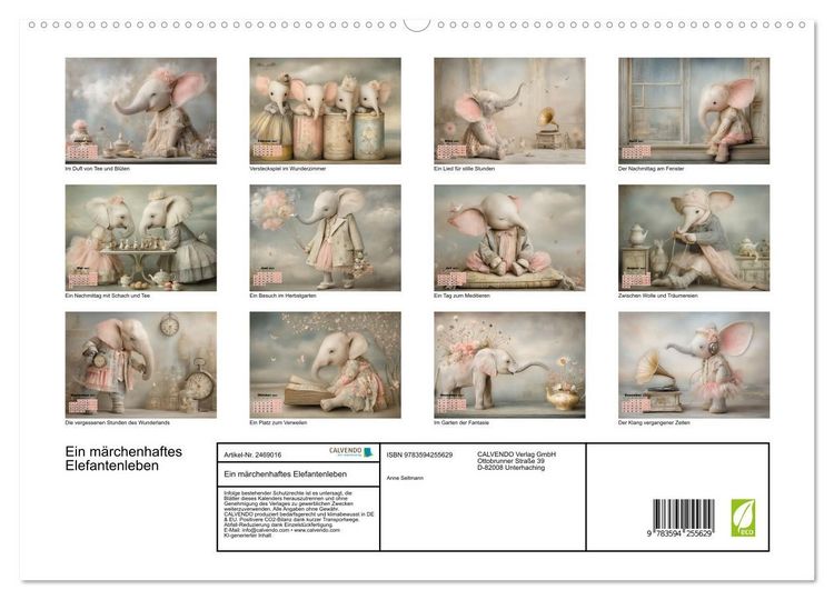 Produktbild: Ein m&auml;rchenhaftes Elefantenleben (hochwertiger Premium Wandkalender 2027 DIN A2 quer), Kunstdruck in Hochglanz
