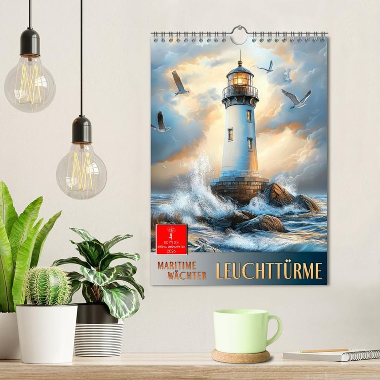 Produktbild: Maritime W&auml;chter - Leuchtt&uuml;rme (Wandkalender 2026 DIN A4 hoch), CALVENDO Monatskalender