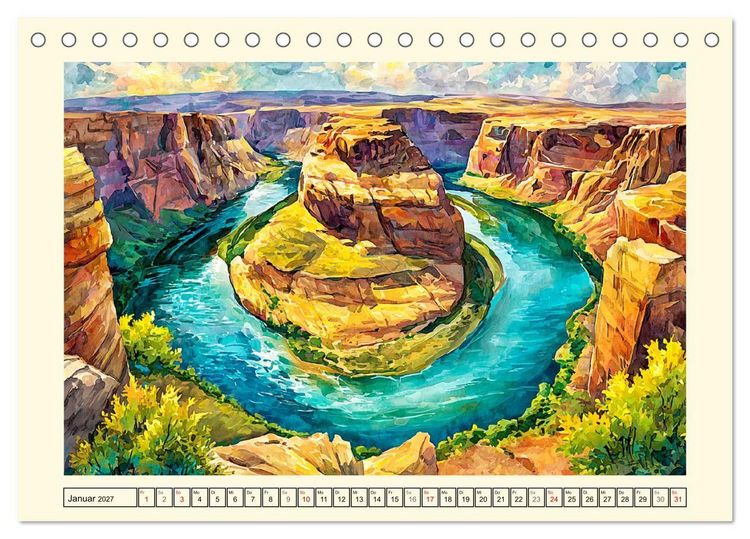 Produktbild: USA Impressionen. Zwischen Metropolen und Nationalparks (Tischkalender 2027 DIN A5 quer), CALVENDO Monatskalender
