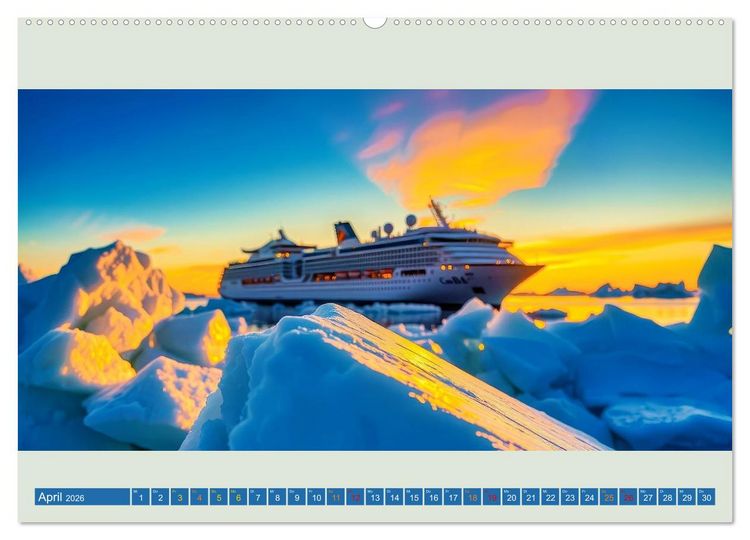 Produktbild: Kreuzfahrtschiffe vor Gr&ouml;nland (Wandkalender 2026 DIN A2 quer), CALVENDO Monatskalender