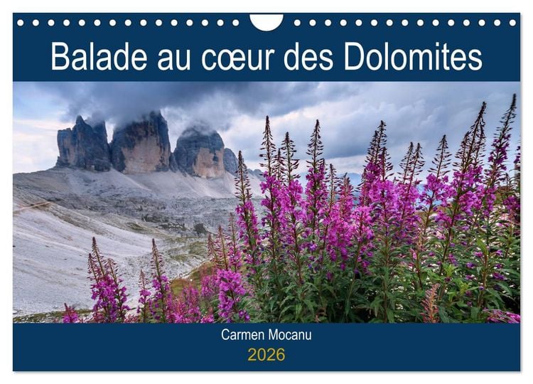 Produktbild: Balade au c&oelig;ur des Dolomites (Calendrier mural 2026 DIN A4 vertical), CALVENDO calendrier mensuel
