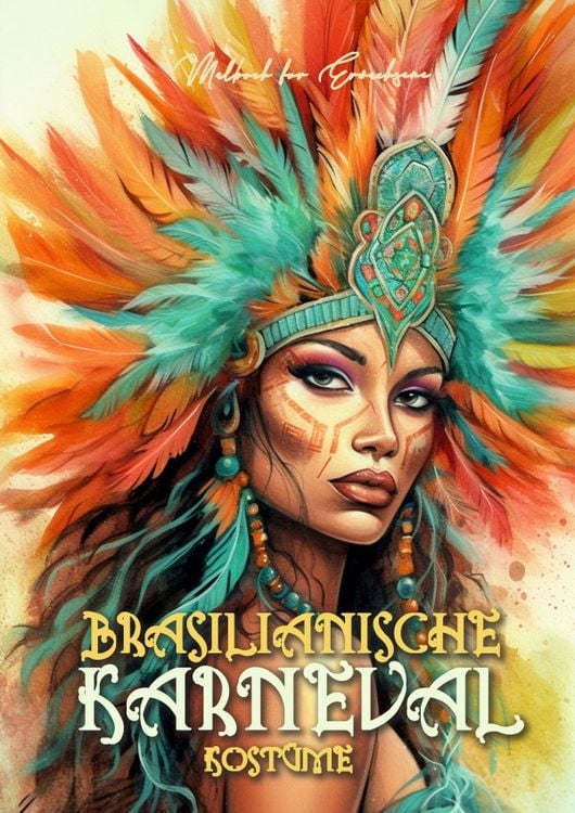 Produktbild: Brasilianische Karneval Kost&uuml;me Malbuch f&uuml;r Erwachsene Graustufen