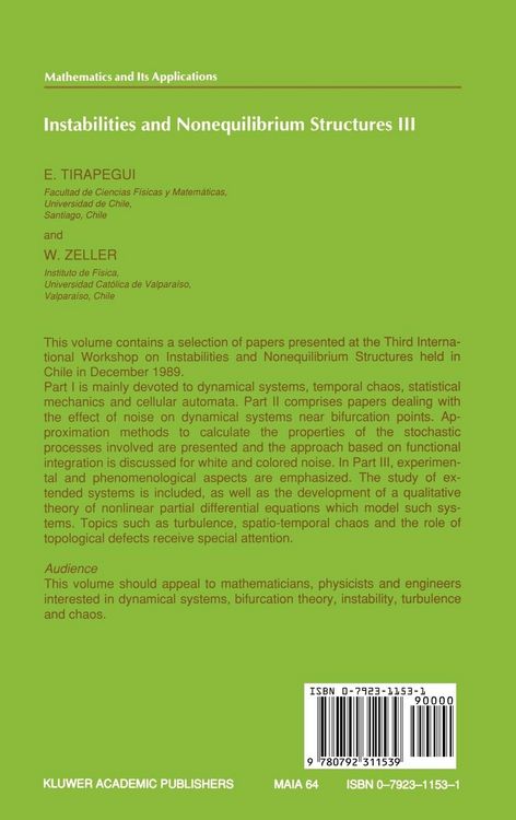 Produktbild: Instabilities and Nonequilibrium Structures III