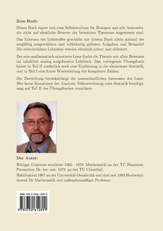 Produktbild: &Uuml;bungsbuch Mathematik f&uuml;r Biologen und Anwender, Teil I.