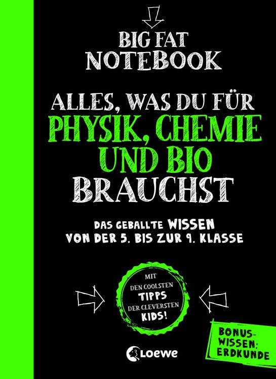 Produktbild: Big Fat Notebook - Alles, was du f&uuml;r Physik, Chemie und Bio brauchst - Das geballte Wissen von der 5. bis zur 9. Klasse. Mit Bonuswissen: Erdkunde