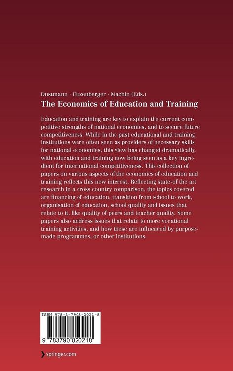Produktbild: The Economics of Education and Training