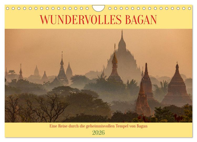 Produktbild: WUNDERVOLLES BAGAN (Wandkalender 2026 DIN A4 quer), CALVENDO Monatskalender