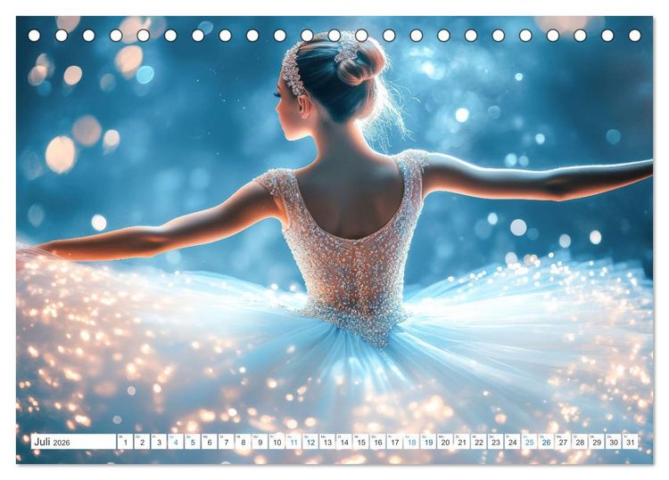 Produktbild: Ballerinas in Diamanten (Tischkalender 2026 DIN A5 quer), CALVENDO Monatskalender