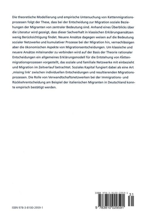 Produktbild: Soziales Kapital und Kettenmigration