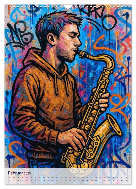 Produktbild: Saxophonisten. Eine Hommage an die Magie des Saxophons (Wandkalender 2026 DIN A3 hoch), CALVENDO Monatskalender