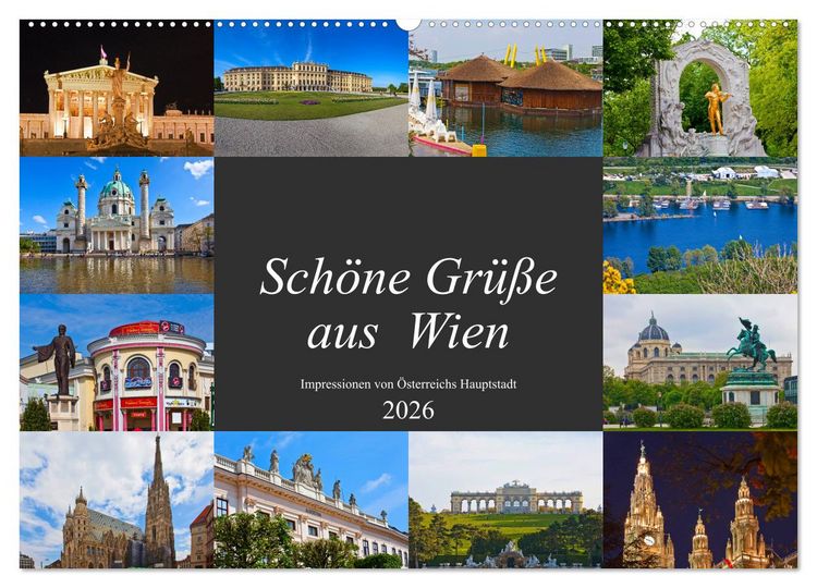 Produktbild: Sch&ouml;ne Gr&uuml;&szlig;e aus Wien (Wandkalender 2026 DIN A2 quer), CALVENDO Monatskalender