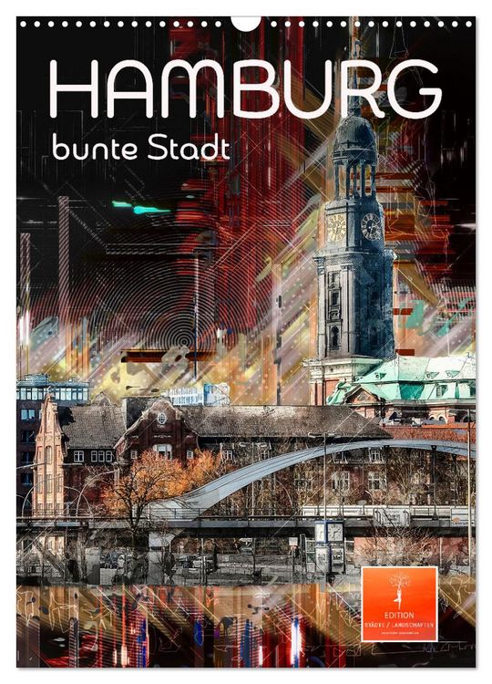 Produktbild: Hamburg bunte Stadt (Wandkalender 2026 DIN A3 hoch), CALVENDO Monatskalender