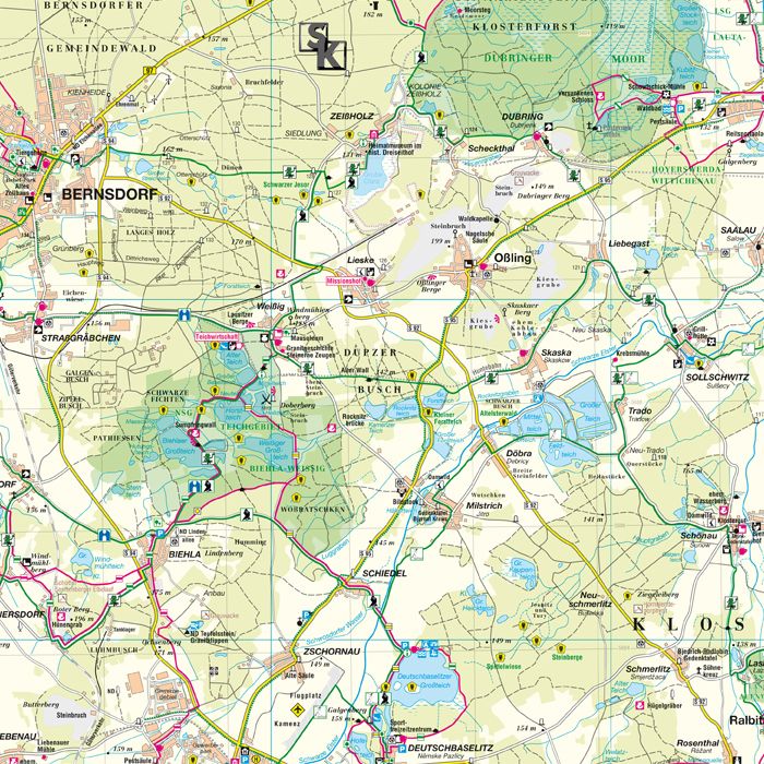 Produktbild: Oberlausitzer Heide- und Teichlandschaft - Blatt 1 KRABAT-Region, Kamenz, Hoyerswerda / Nei&szlig;eland - Wei&szlig;wasser, Bad Muskau 1:50 000