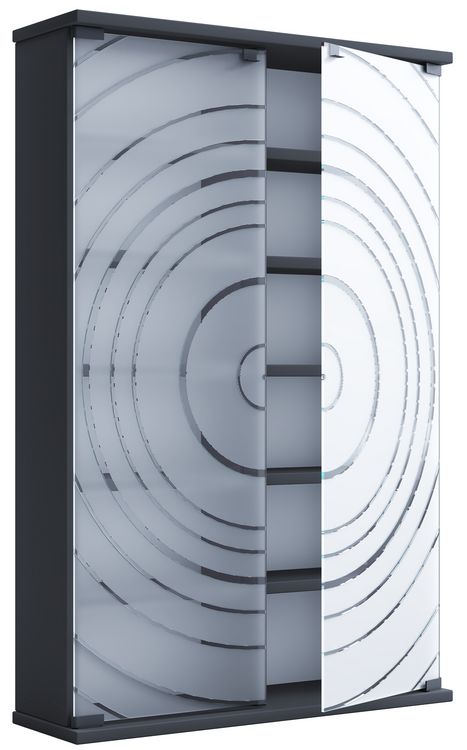 Produktbild: Holz CD DVD Stand Regal Schrank Glast&uuml;r Tilano L