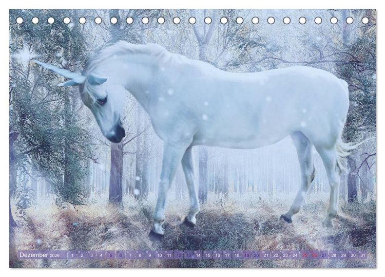 Produktbild: Einhorn Love - Fantasiewelt (Tischkalender 2026 DIN A5 quer), CALVENDO Monatskalender