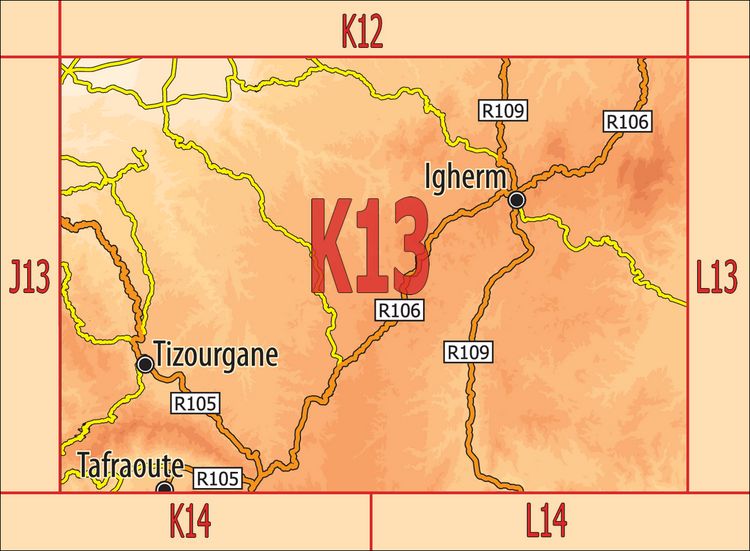 Produktbild: K13: Tafraoute nord - Tizourgane - Igherm 1:120.000