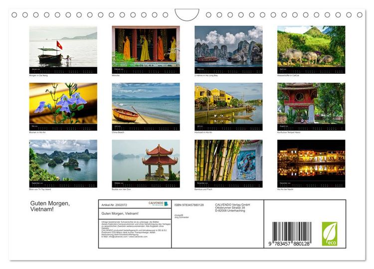 Produktbild: Guten Morgen, Vietnam! (Wandkalender 2026 DIN A4 quer), CALVENDO Monatskalender