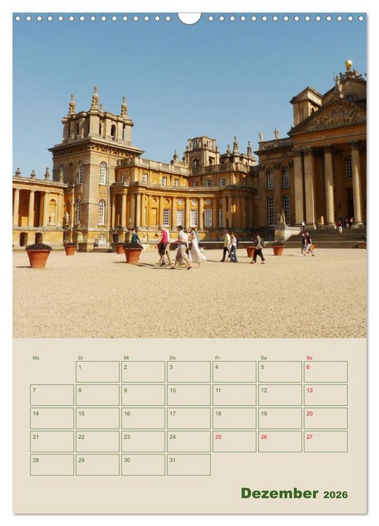 Produktbild: Schl&ouml;sser und G&auml;rten in England (Wandkalender 2026 DIN A3 hoch), CALVENDO Monatskalender