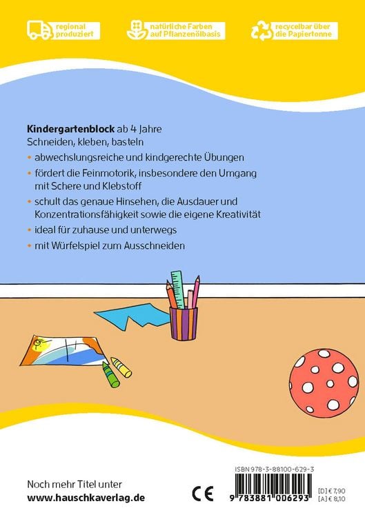 Produktbild: Kindergartenblock ab 4 Jahre - Schneiden, kleben, basteln