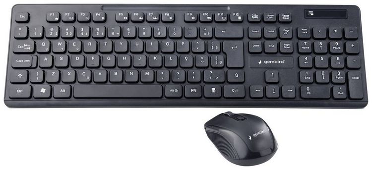 Produktbild: Gembird Funk Tastatur, Maus-Set Deutsch, QWERTZ Schwarz