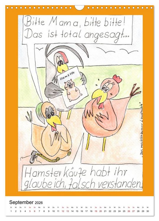 Produktbild: Das mecklenburger Landhuhn "Krisenh&uuml;hner" (Wandkalender 2026 DIN A3 hoch), CALVENDO Monatskalender