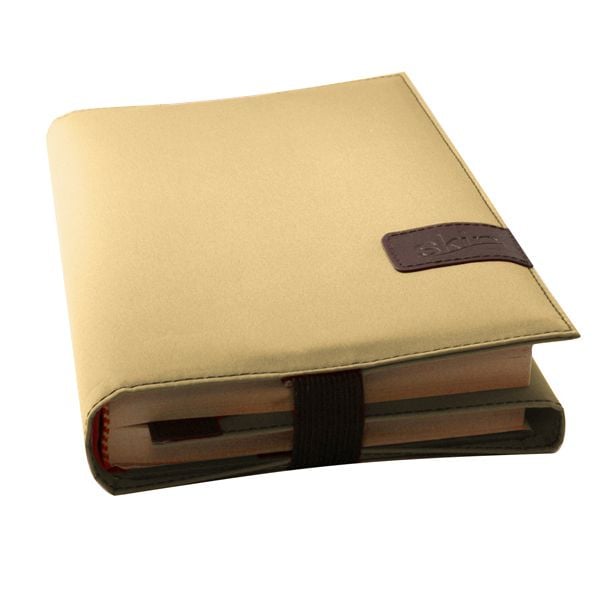 Produktbild: BookSKIN Buch Einband (Gr&ouml;&szlig;enverstellbar) in Elfenbein-Beige mit Lesezeichen