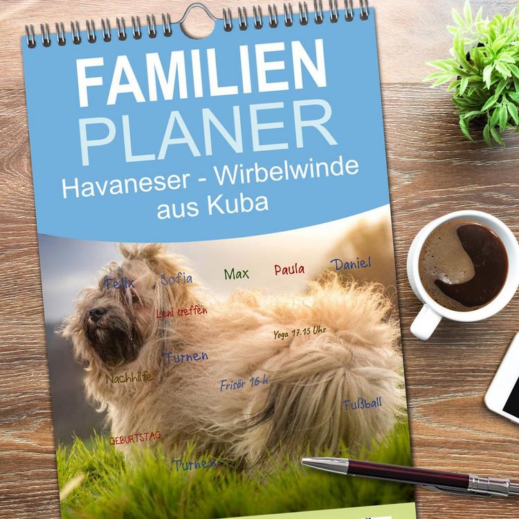 Produktbild: Familienplaner 2026 - Havaneser - Wirbelwinde aus Kuba mit 5 Spalten (Wandkalender, 21 x 45 cm) CALVENDO