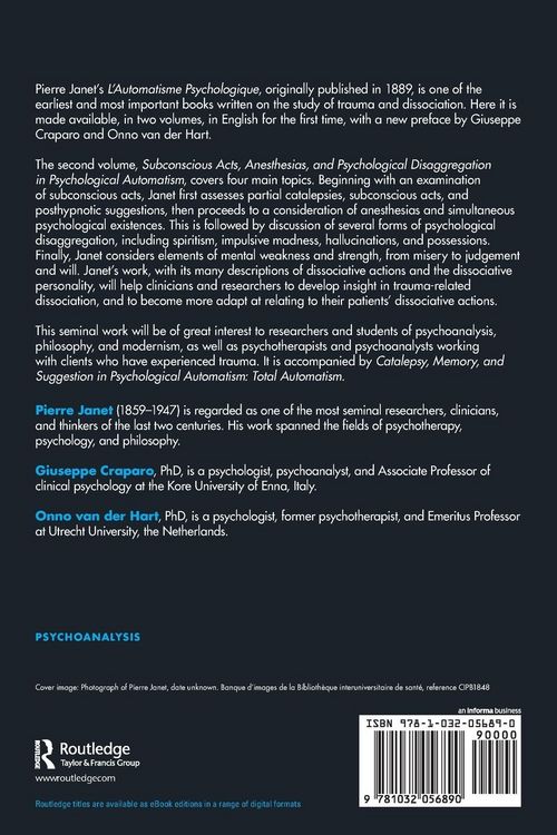 Produktbild: Subconscious Acts, Anesthesias and Psychological Disaggregation in Psychological Automatism