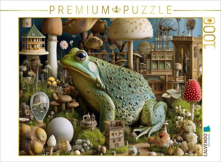 Produktbild: CALVENDO Puzzle Kr&ouml;tenzauber im Garten | 1000 Teile Lege-Gr&ouml;&szlig;e 64x48cm Foto-Puzzle f&uuml;r gl&uuml;ckliche Stunden