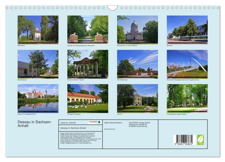 Produktbild: Dessau in Sachsen-Anhalt (Wandkalender 2026 DIN A3 quer), CALVENDO Monatskalender