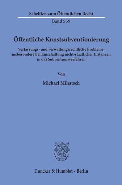 Produktbild: &Ouml;ffentliche Kunstsubventionierung.