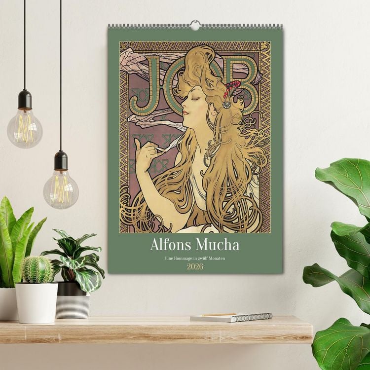 Produktbild: Alfons Mucha - Eine Hommage in zw&ouml;lf Monaten (Wandkalender 2026 DIN A2 hoch), CALVENDO Monatskalender