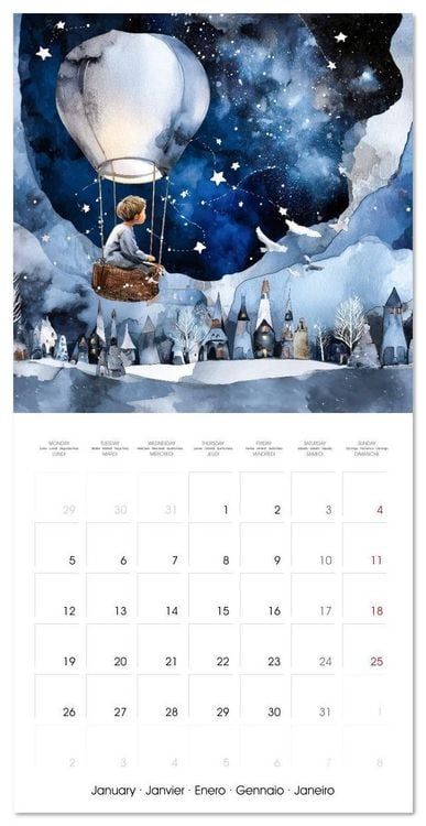 Produktbild: Les r&ecirc;ves enfantins (Calendrier mural carr&eacute; 2026 30x30 cm) Calendrier double avec une page pour vos prises de notes