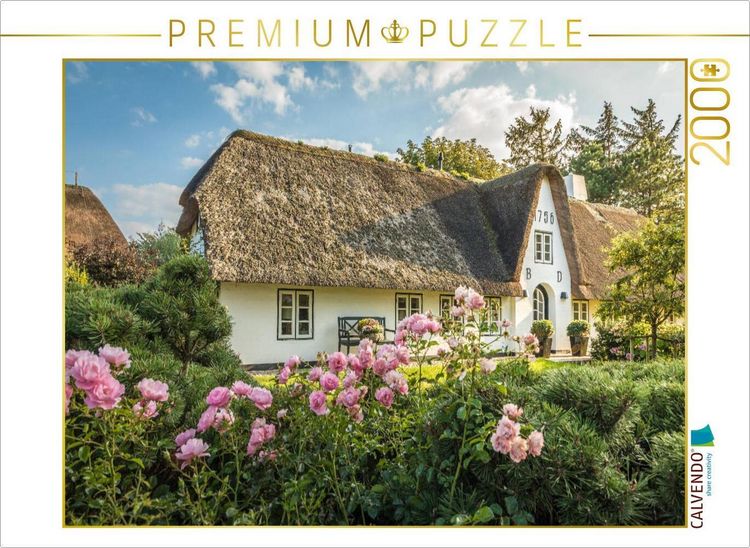 Produktbild: CALVENDO Puzzle Rosenpracht mit Friesenhaus | 2000 Teile Lege-Gr&ouml;&szlig;e 90x67cm Foto-Puzzle f&uuml;r gl&uuml;ckliche Stunden