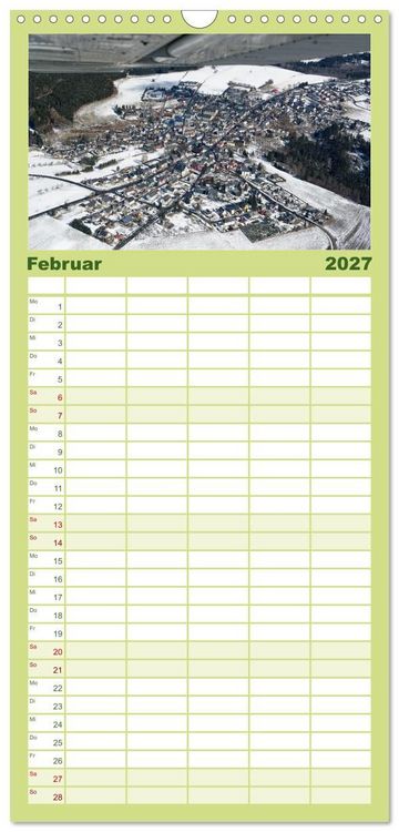 Produktbild: Familienplaner 2027 - Oberfranken aus der Vogelperspektive mit 5 Spalten (Wandkalender, 21 x 45 cm) CALVENDO