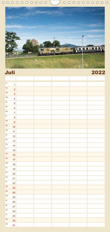 Produktbild: Schweizer Eisenbahn - Familienplaner hoch (Wandkalender 2022 , 21 cm x 45 cm, hoch)