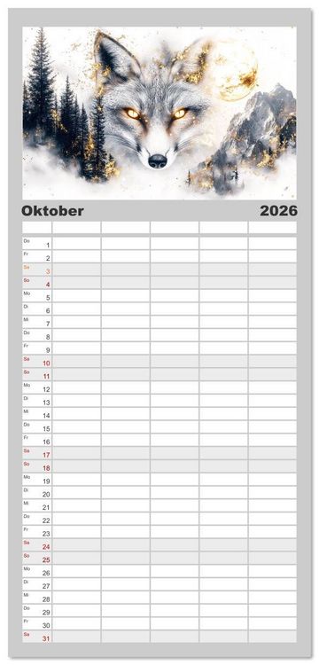 Produktbild: Familienplaner 2026 - W&auml;chter des Zauberwaldes mit 5 Spalten (Wandkalender, 21 x 45 cm) CALVENDO
