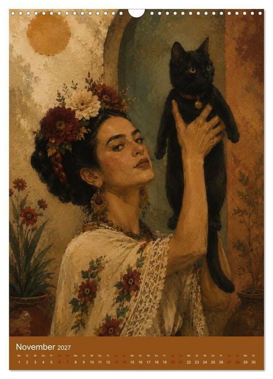 Produktbild: Freude im Haar. Leid im Herzen. Eine Hommage an Frida Kahlo (Wandkalender 2027 DIN A3 hoch), CALVENDO Monatskalender