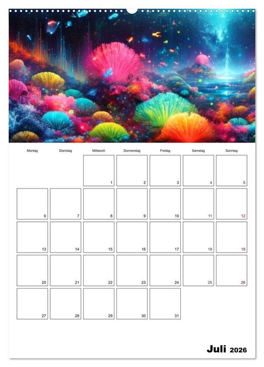 Produktbild: Neonlicht Familienplaner (Wandkalender 2026 DIN A2 hoch), CALVENDO Monatskalender