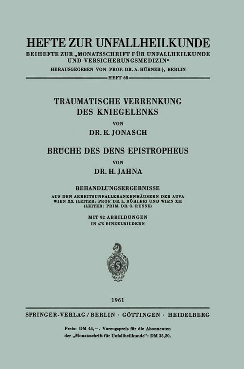 Produktbild: Traumatische Verrenkung des Kniegelenks Br&uuml;che des Dens Epistropheus