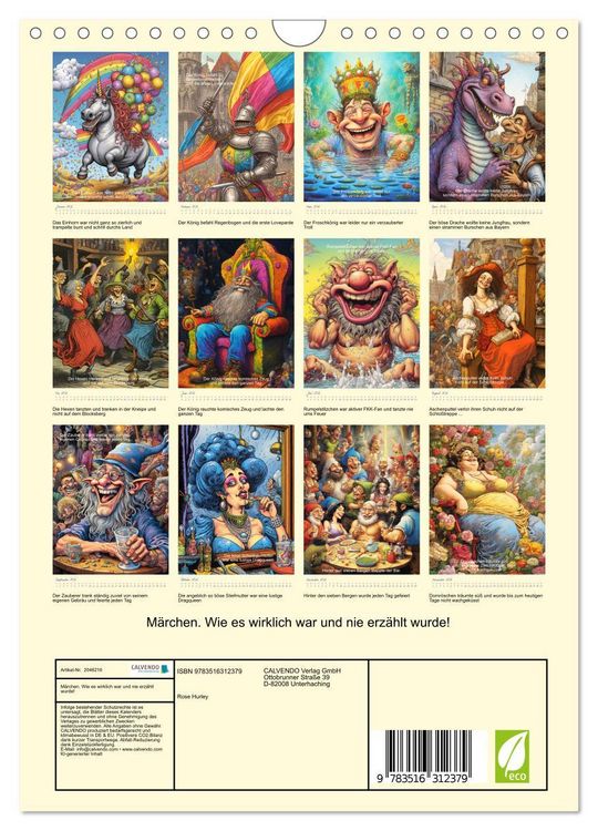 Produktbild: M&auml;rchen. Wie es wirklich war und nie erz&auml;hlt wurde! (Wandkalender 2026 DIN A4 hoch), CALVENDO Monatskalender
