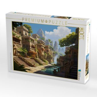 Produktbild: CALVENDO Puzzle Fantasie einer alten s&uuml;damerikanischen Stadt - Maya Inka | 1000 Teile Lege-Gr&ouml;&szlig;e 64x48cm Foto-Puzzle f&uuml;r gl&uuml;ckliche Stunden