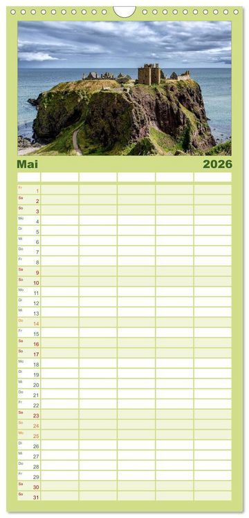 Produktbild: Familienplaner 2026 - Schottlands Castles - Zeugen der Vergangenheit mit 5 Spalten (Wandkalender, 21 x 45 cm) CALVENDO