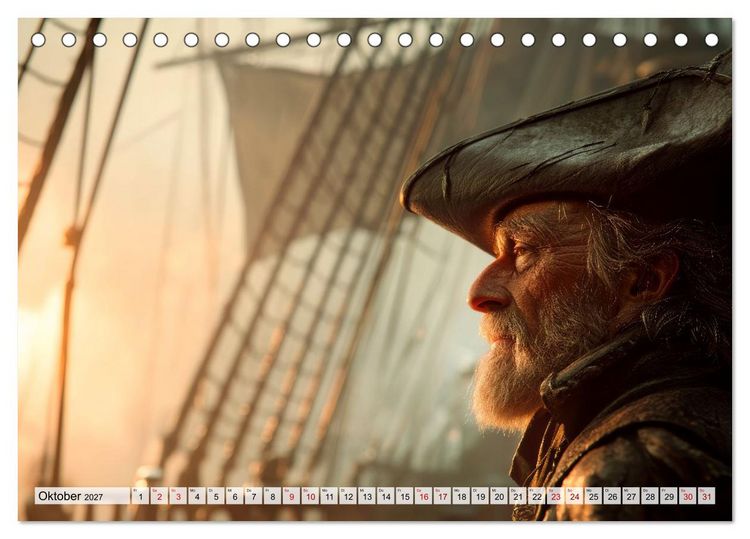 Produktbild: Piraten - Legenden der sieben Meere (Tischkalender 2027 DIN A5 quer), CALVENDO Monatskalender